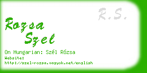 rozsa szel business card